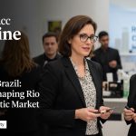 Rio de Janeiro beauty market scene with diverse products and shoppers.