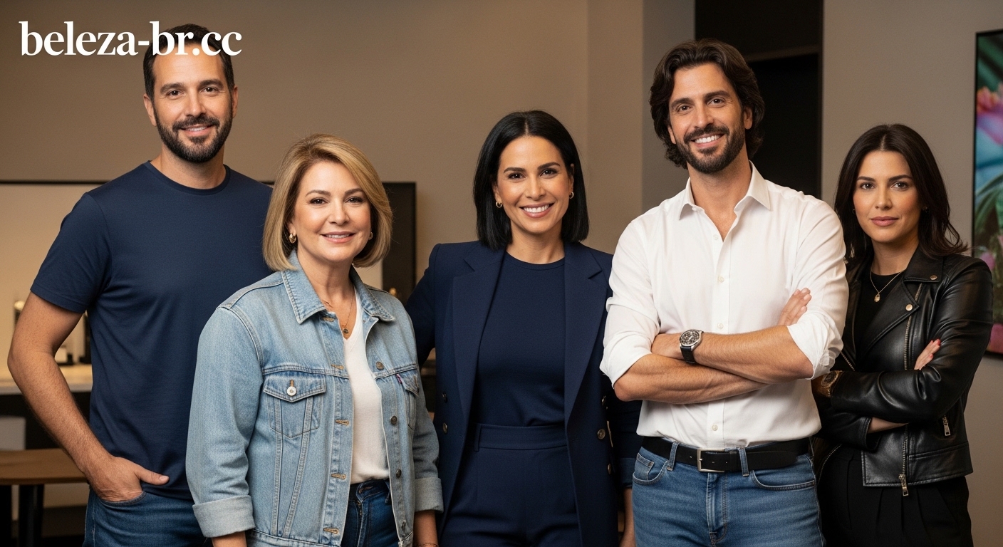 Diverse Brazilian shoppers in a cosmetics store with subtle lottery imagery and prize motif.